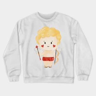 Cute Blonde Valentines day Angel Cupid Crewneck Sweatshirt